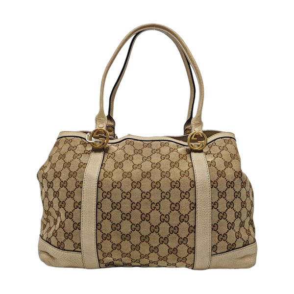 Monogram Canvas Tote Bag Brown