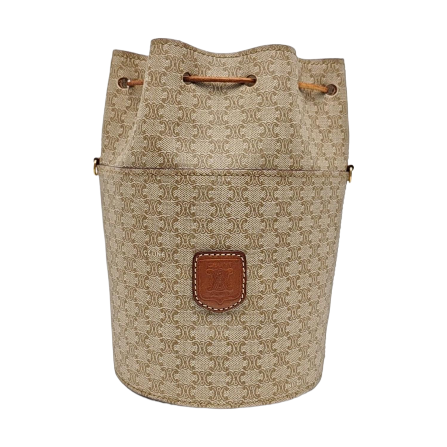 Coated Canvas Clutch Beige