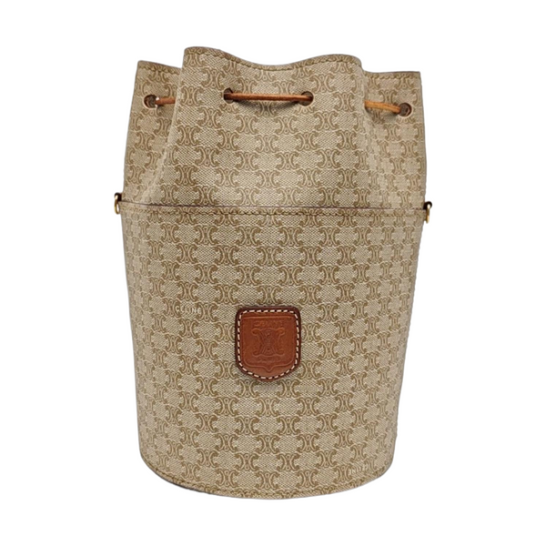 Coated Canvas Clutch Beige
