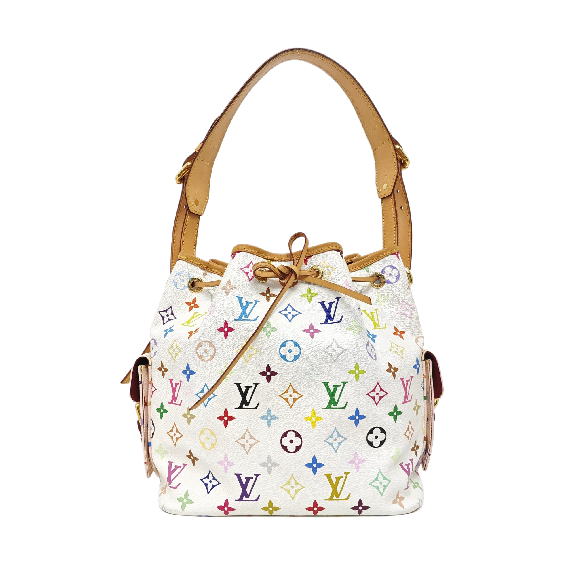 LV × TM NÉONOÉ MM Monogram Coated Canvas White