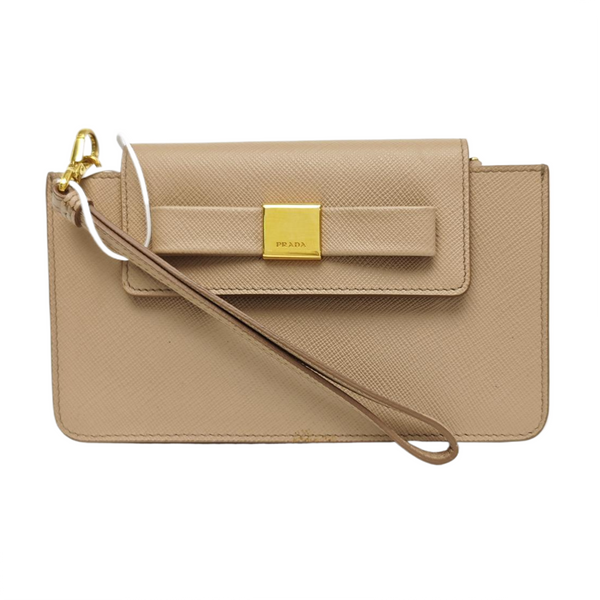 Calfskin Clutch Beige