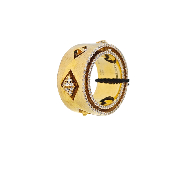 925 Sterling Silver Gold Ring EU 51