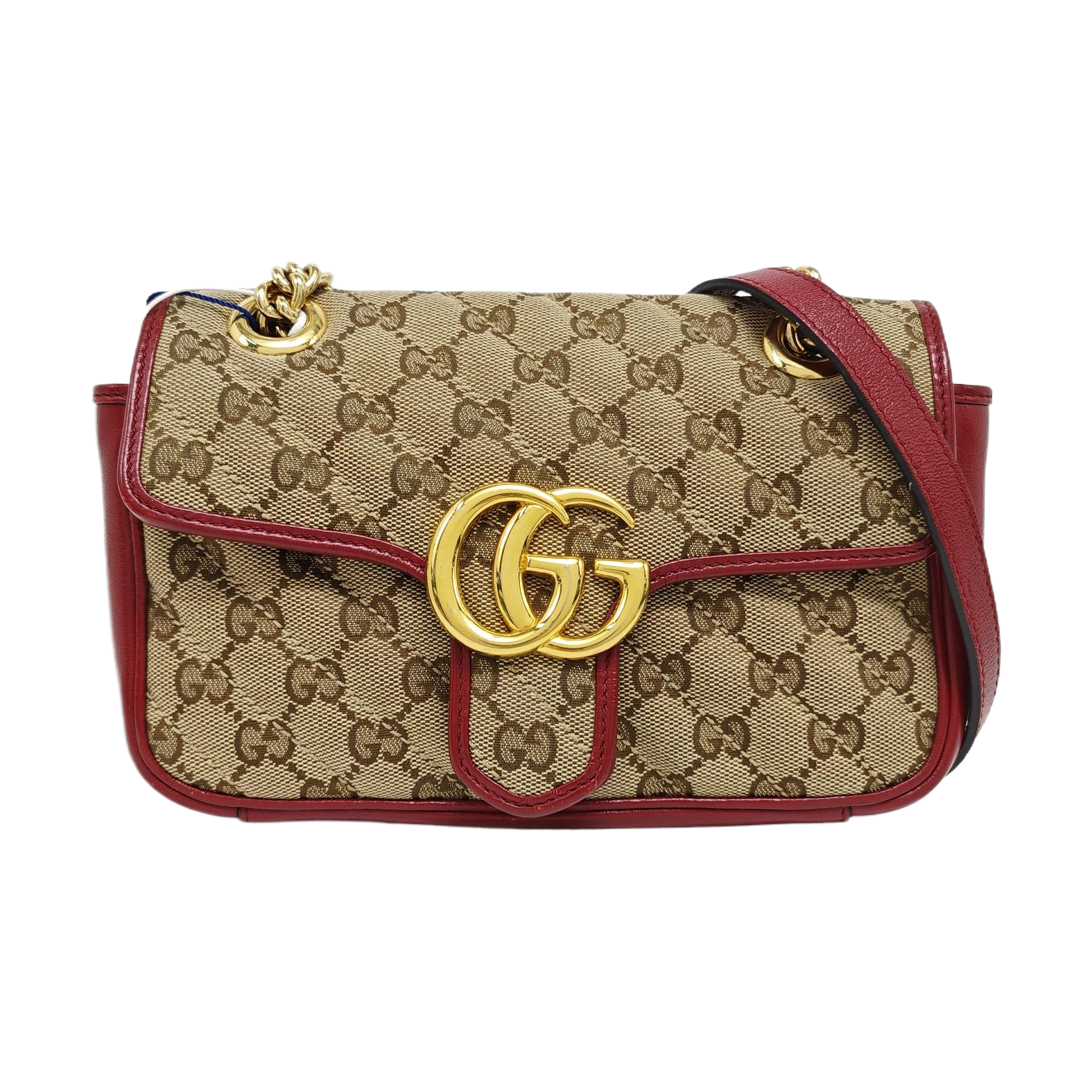 GG Marmont Small Quilted Canvas Brown