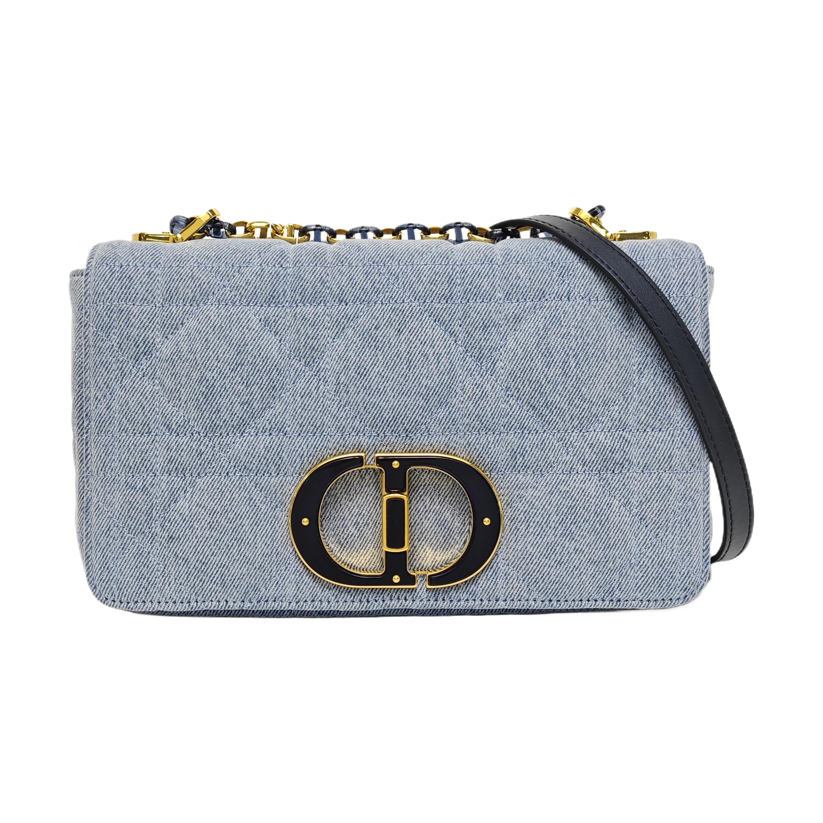 Dior Caro Medium Quilted Denim Blue