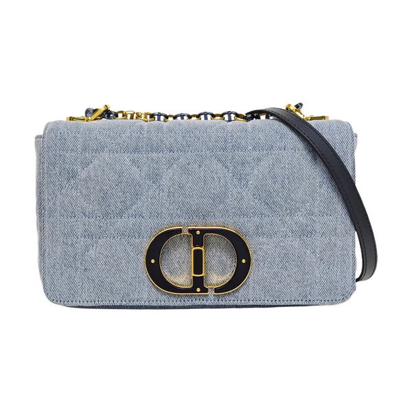 Dior Caro Medium Quilted Denim Blue