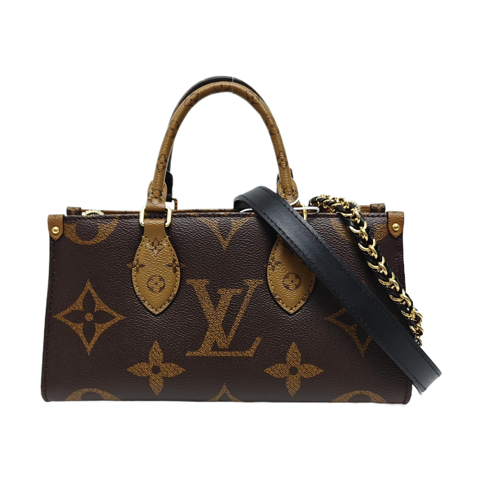ONTHEGO EAST WEST PM Monogram Coated Canvas Brown