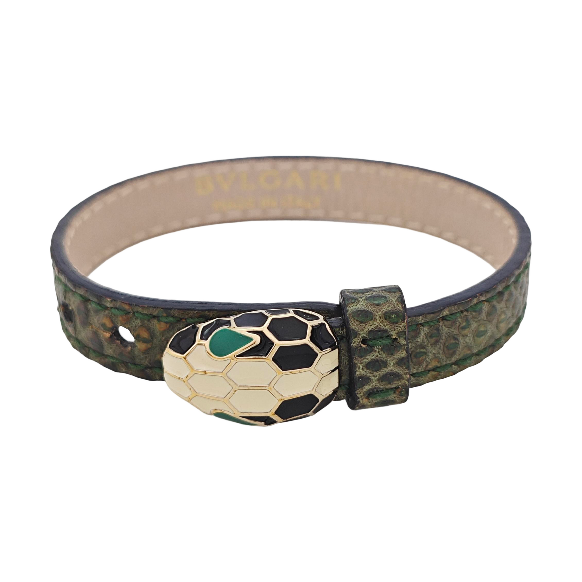 SERPENTI Leather Green Bracelet