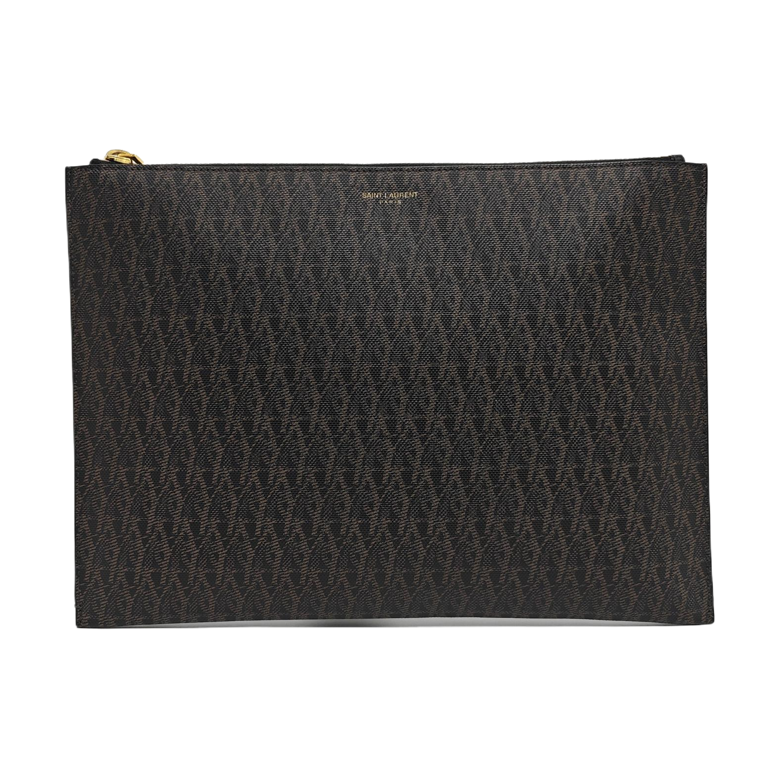 Coated Canvas Clutch Black