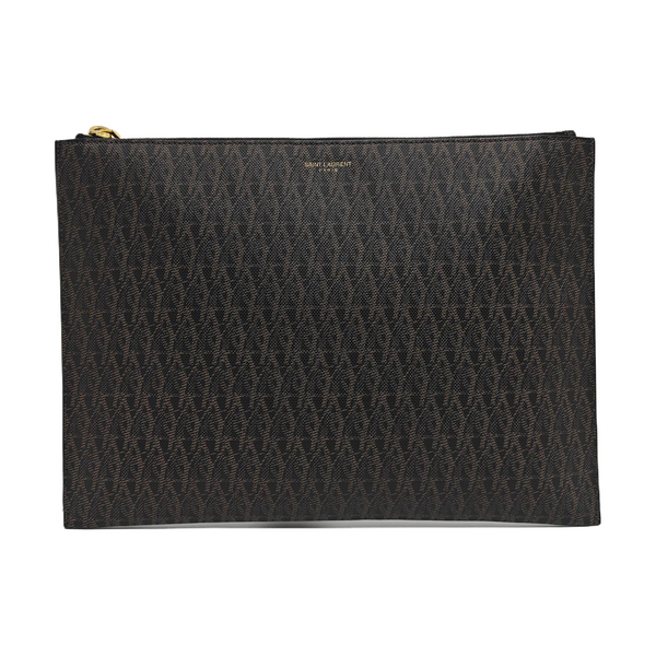Coated Canvas Clutch Black