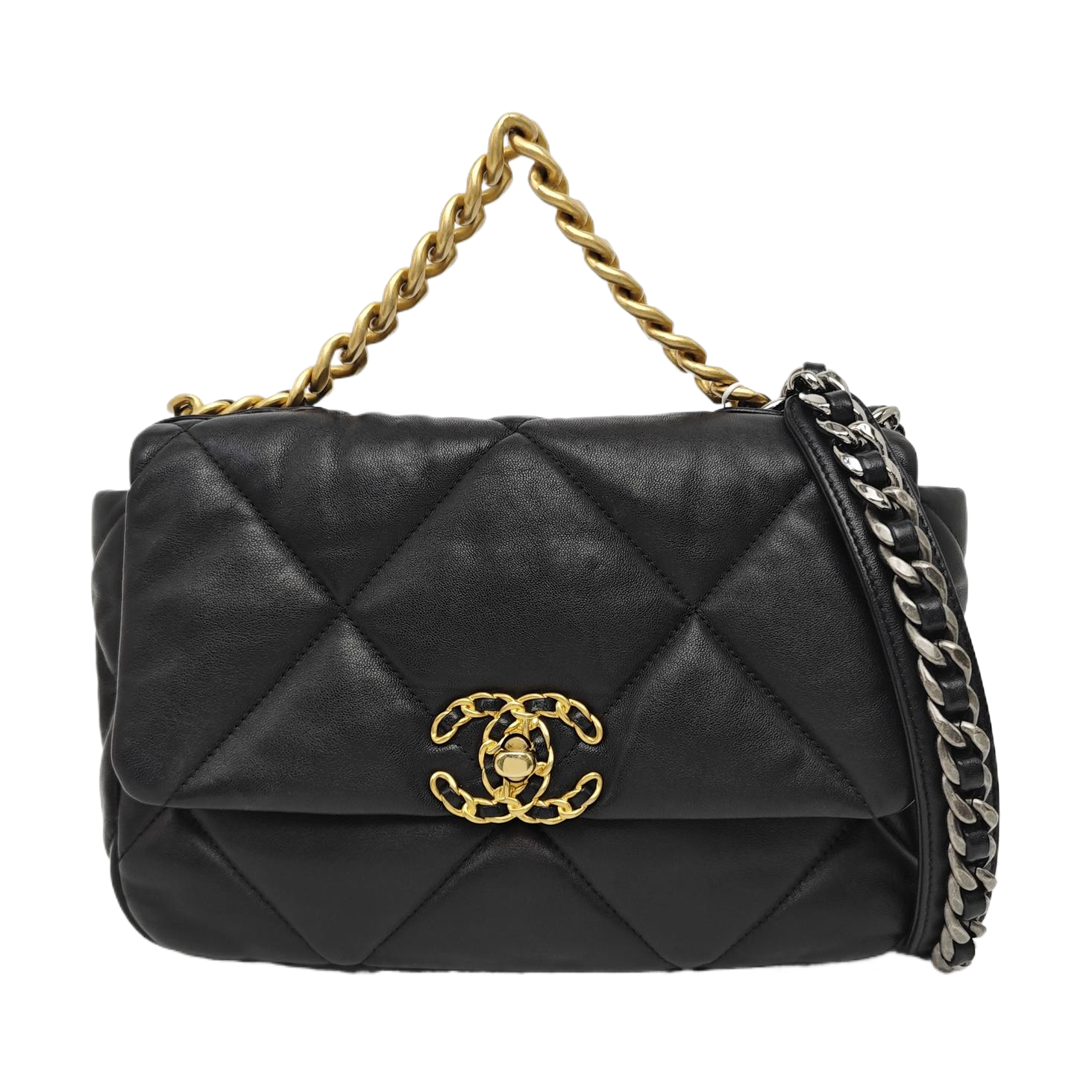 CHANEL 19 Small Quilted Lambskin Black