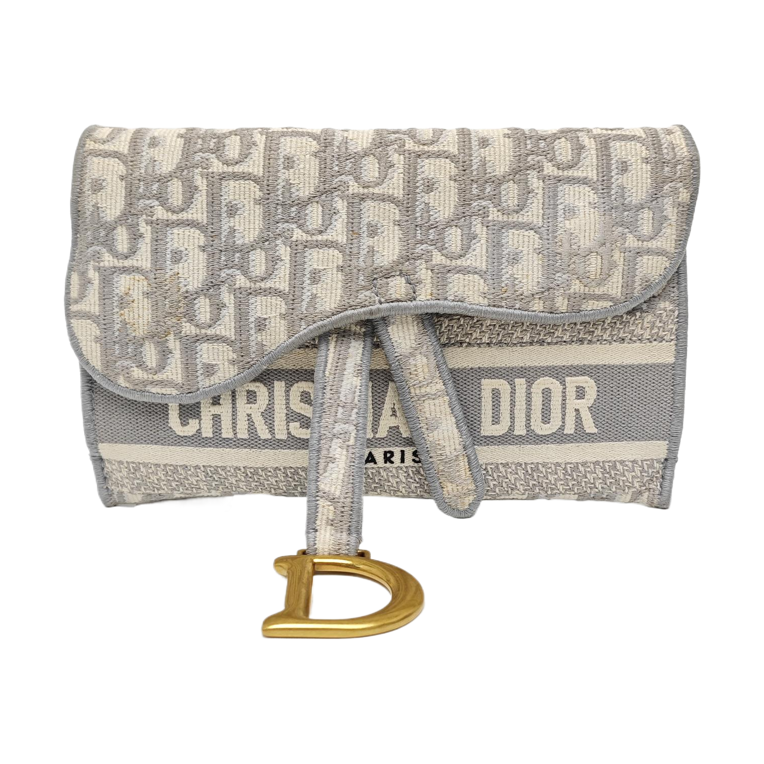 Saddle Mini Oblique Canvas Gray