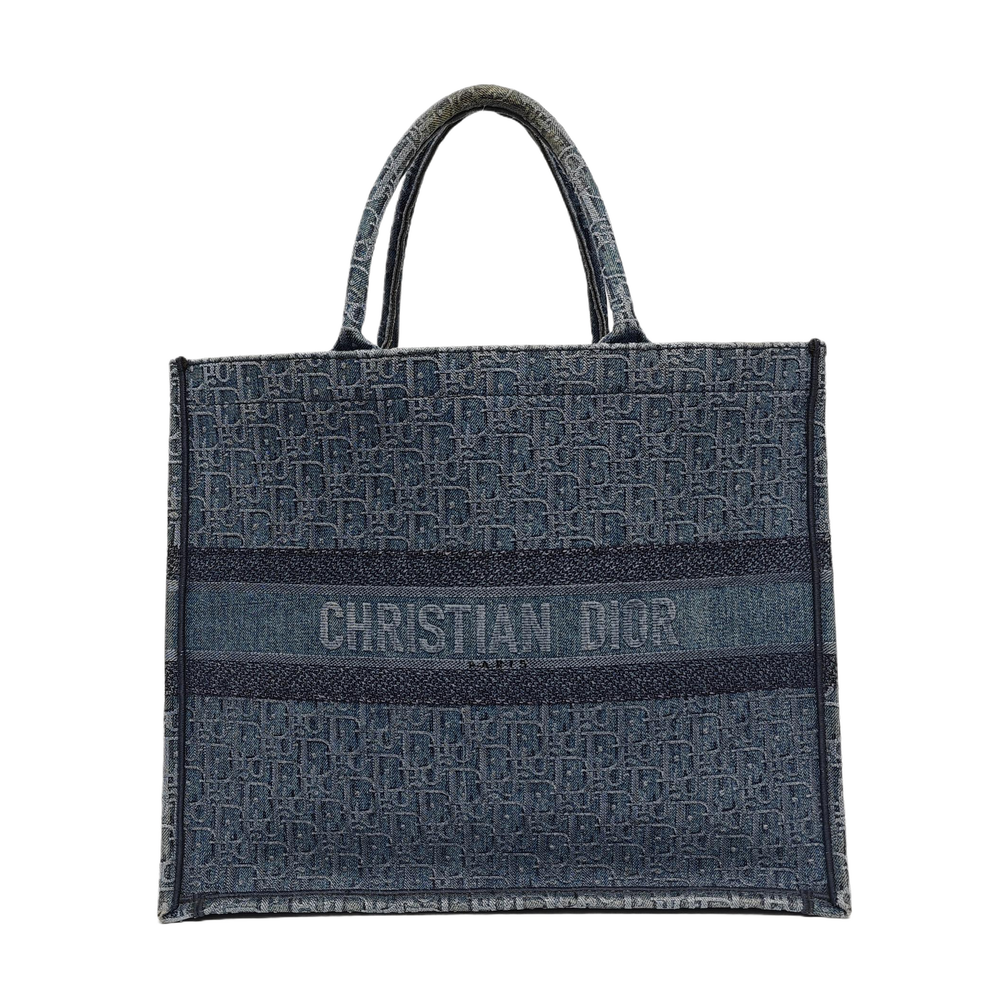 Book Tote Large Oblique Canvas Blue