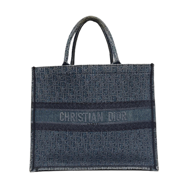 Book Tote Large Oblique Canvas Blue