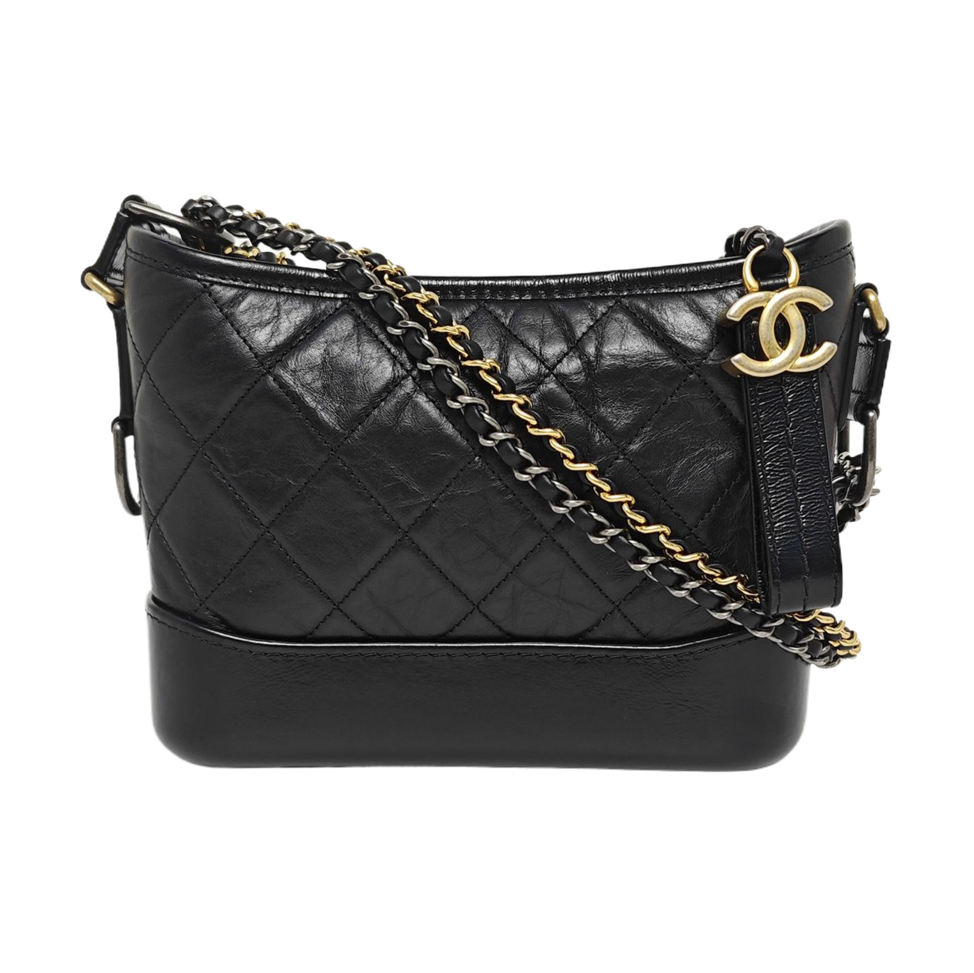 GABRIELLE Small Quilted Calfskin Black