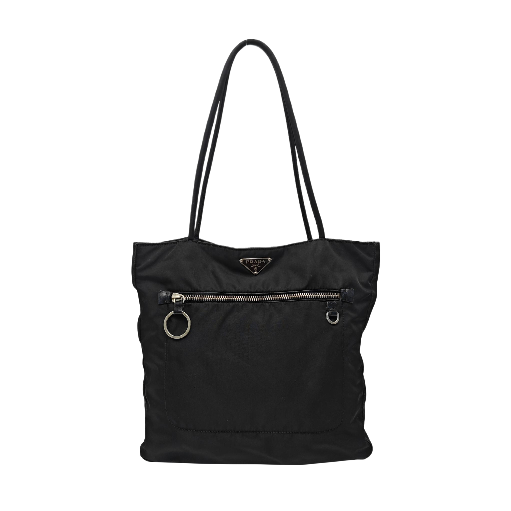 Nylon Top Handle Bag Black