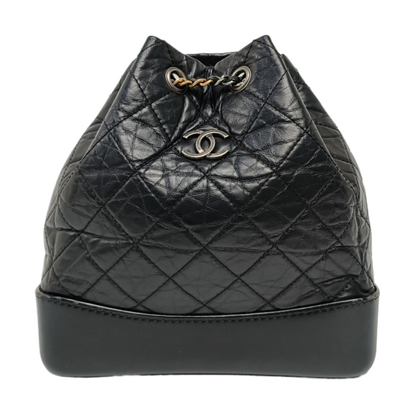 GABRIELLE Small Quilted Calfskin Black