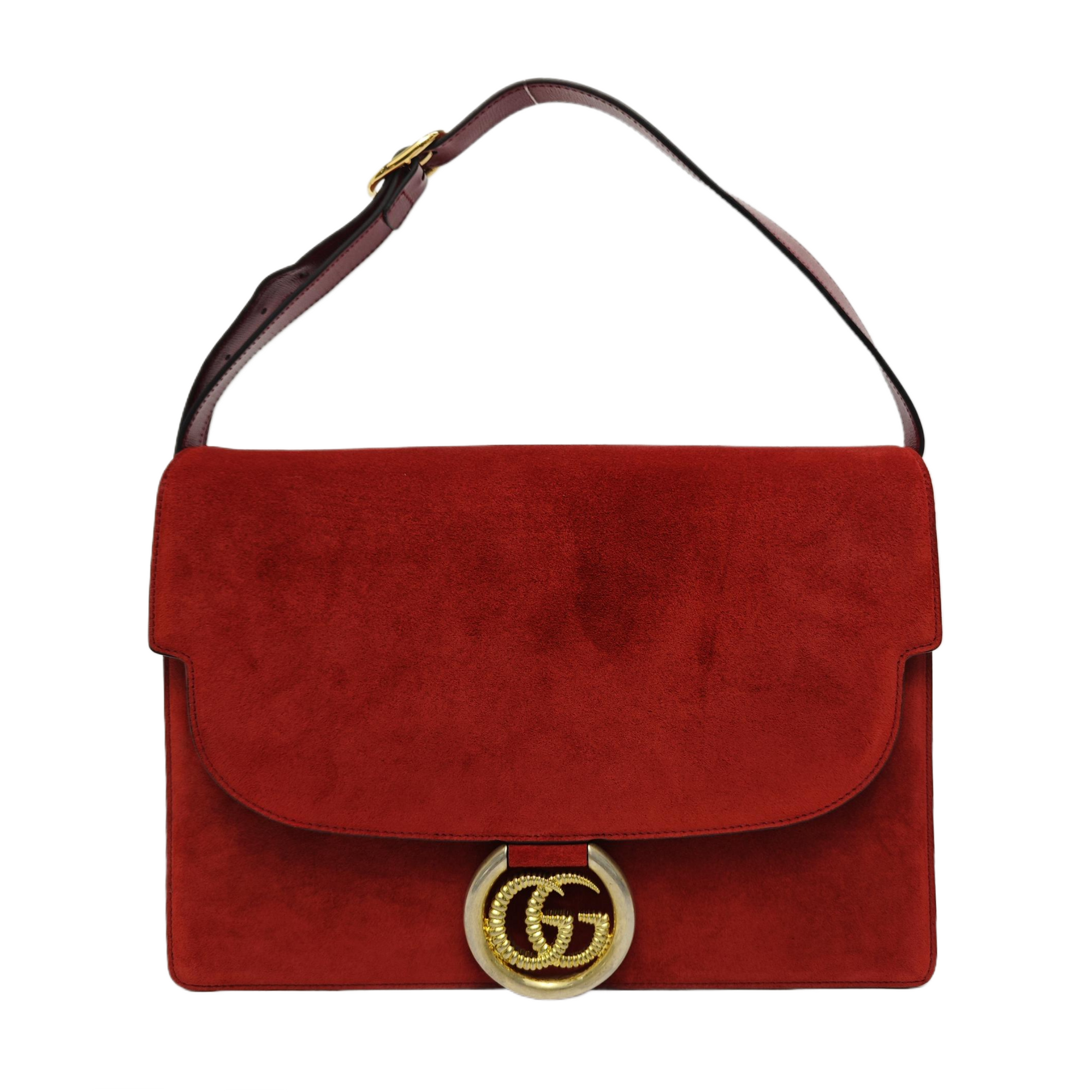 GG Ring Medium Suede Red