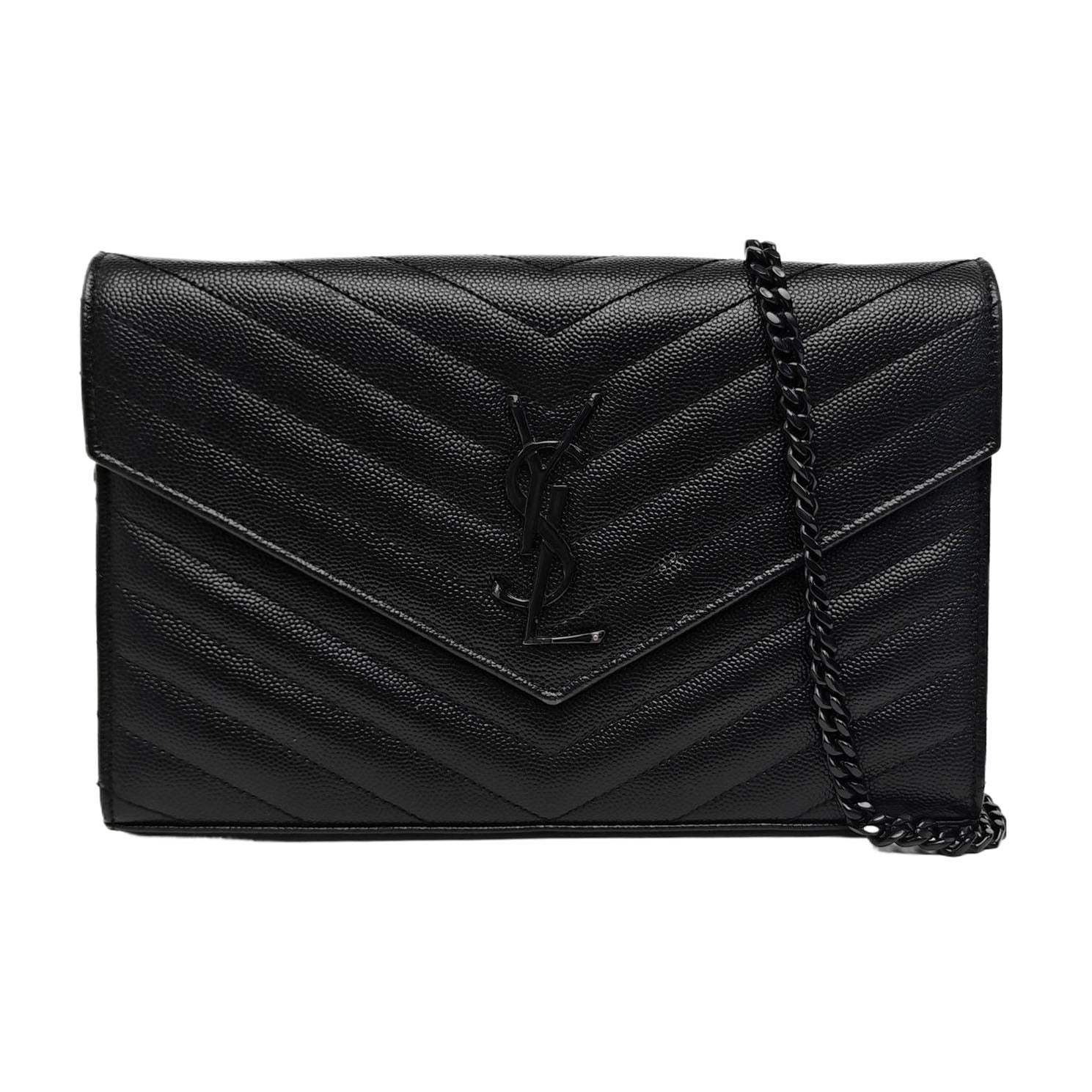 MONOGRAM Medium Chevron Calfskin Black