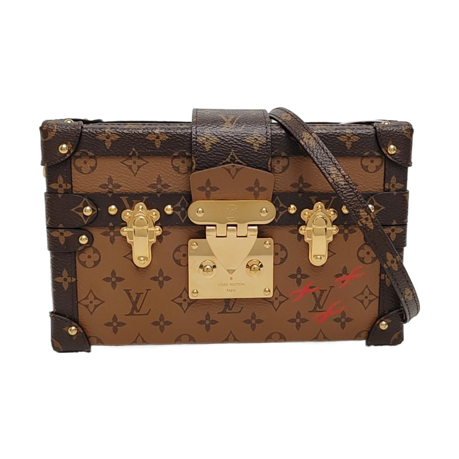 PETITE MALLE Monogram Coated Canvas Brown