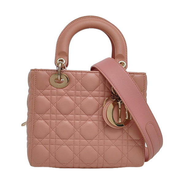Authenticated pre-owned  Lady Dior Small Cannage Lambskin Pink - Tote Bag at Looply
