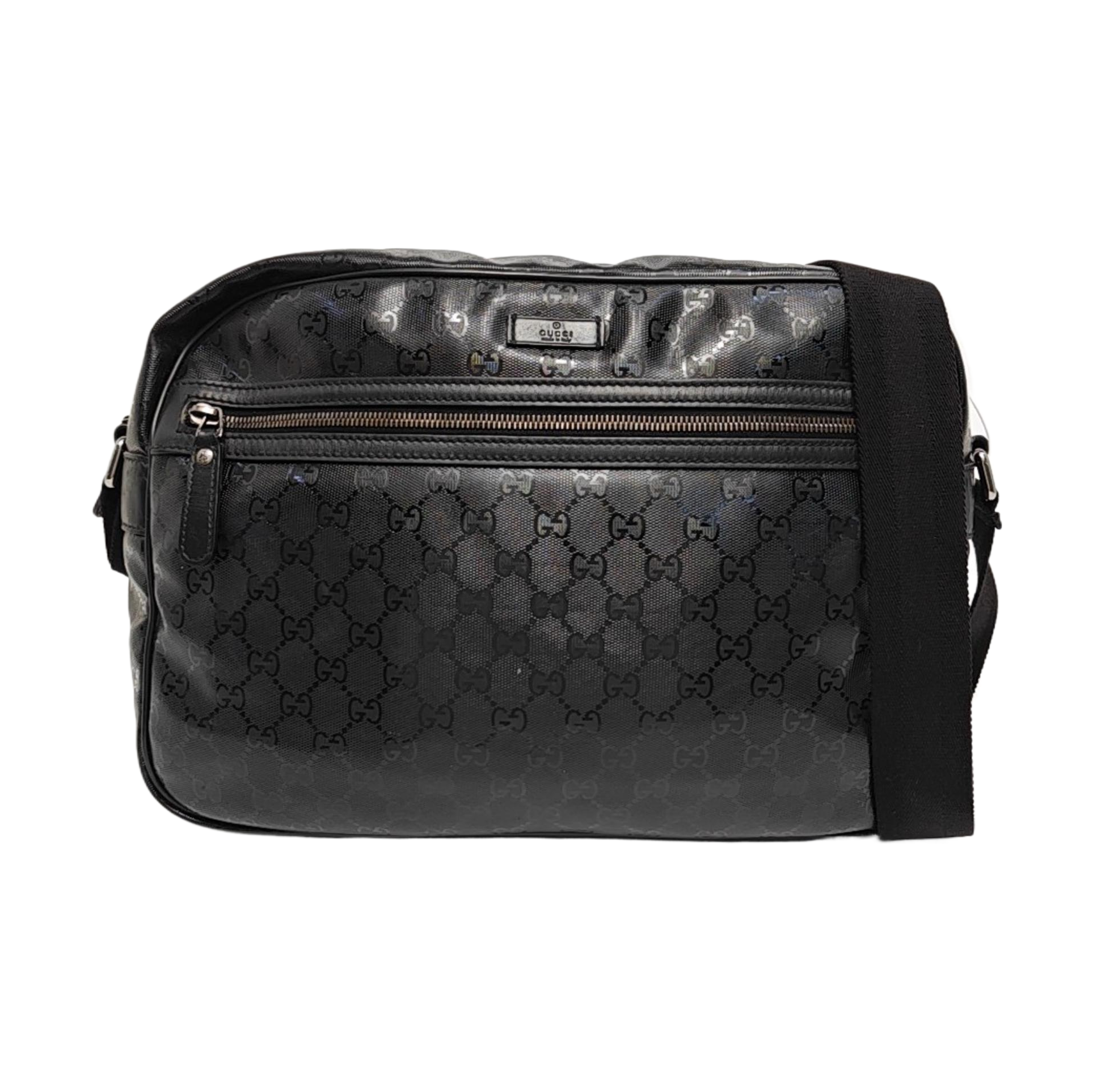 Monogram Coated Canvas Crossbody Bag Black
