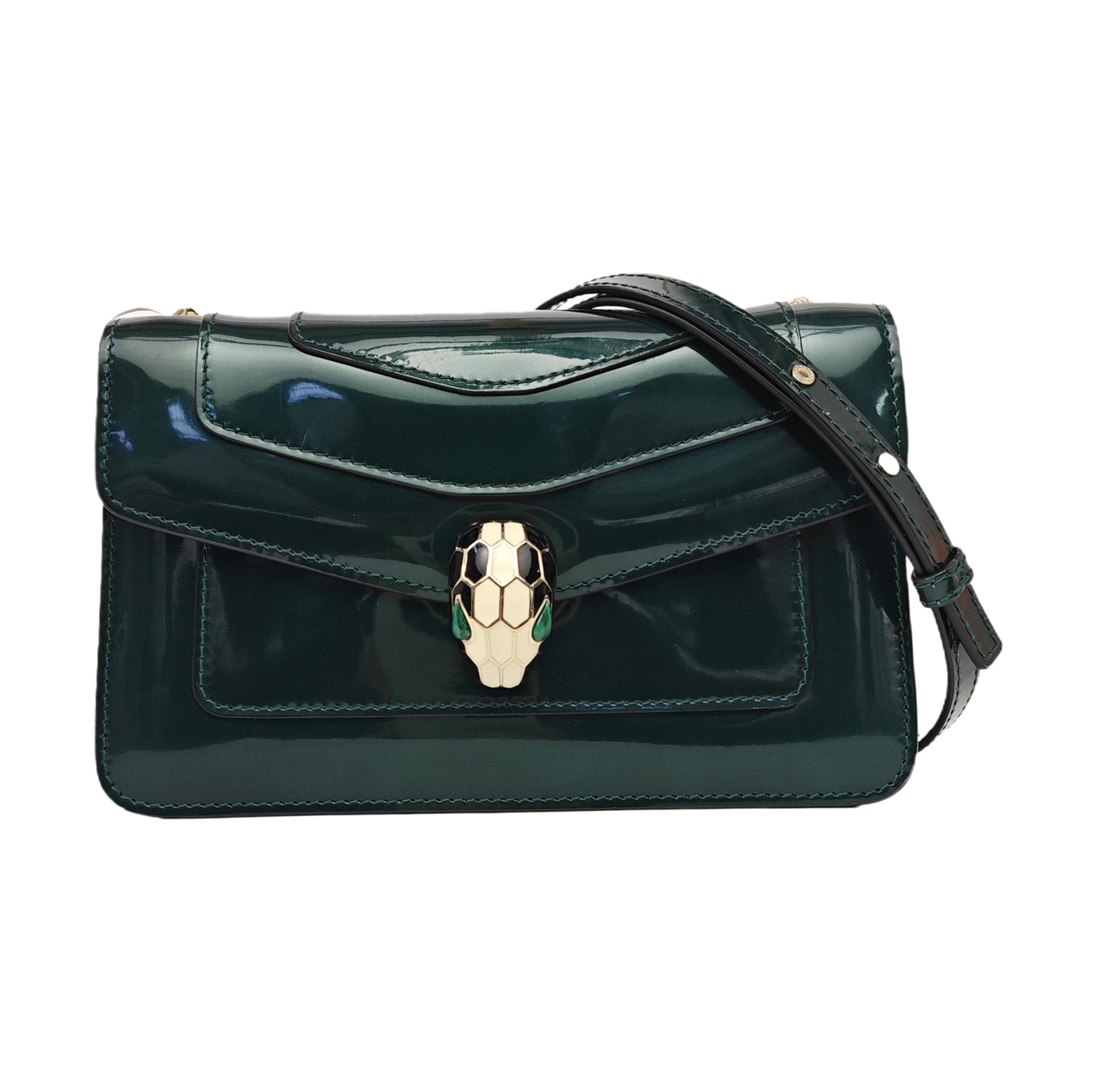 SERPENTI FOREVER Small Patent Leather Green