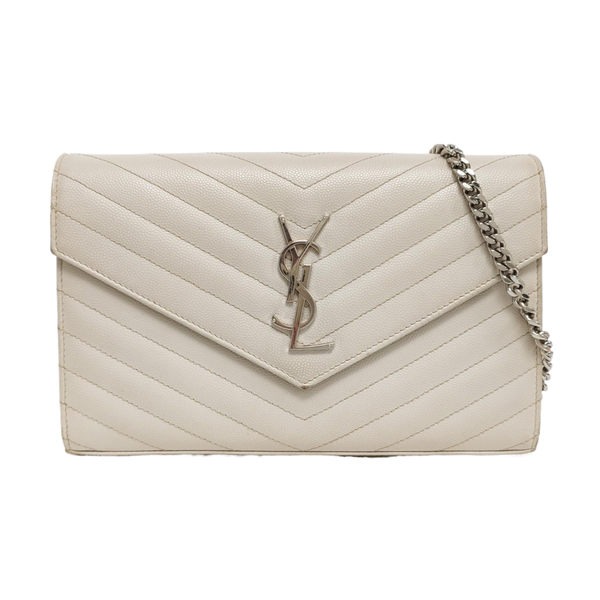 MONOGRAM Medium Chevron Calfskin White