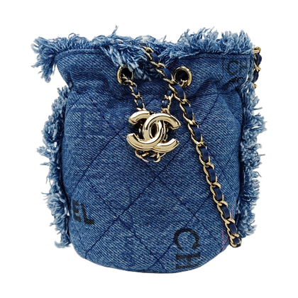 DRAWSTRING Quilted Denim Blue