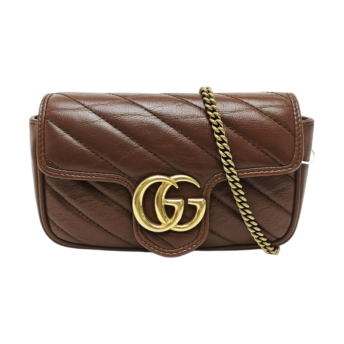 GG Marmont Mini Quilted Calfskin Brown