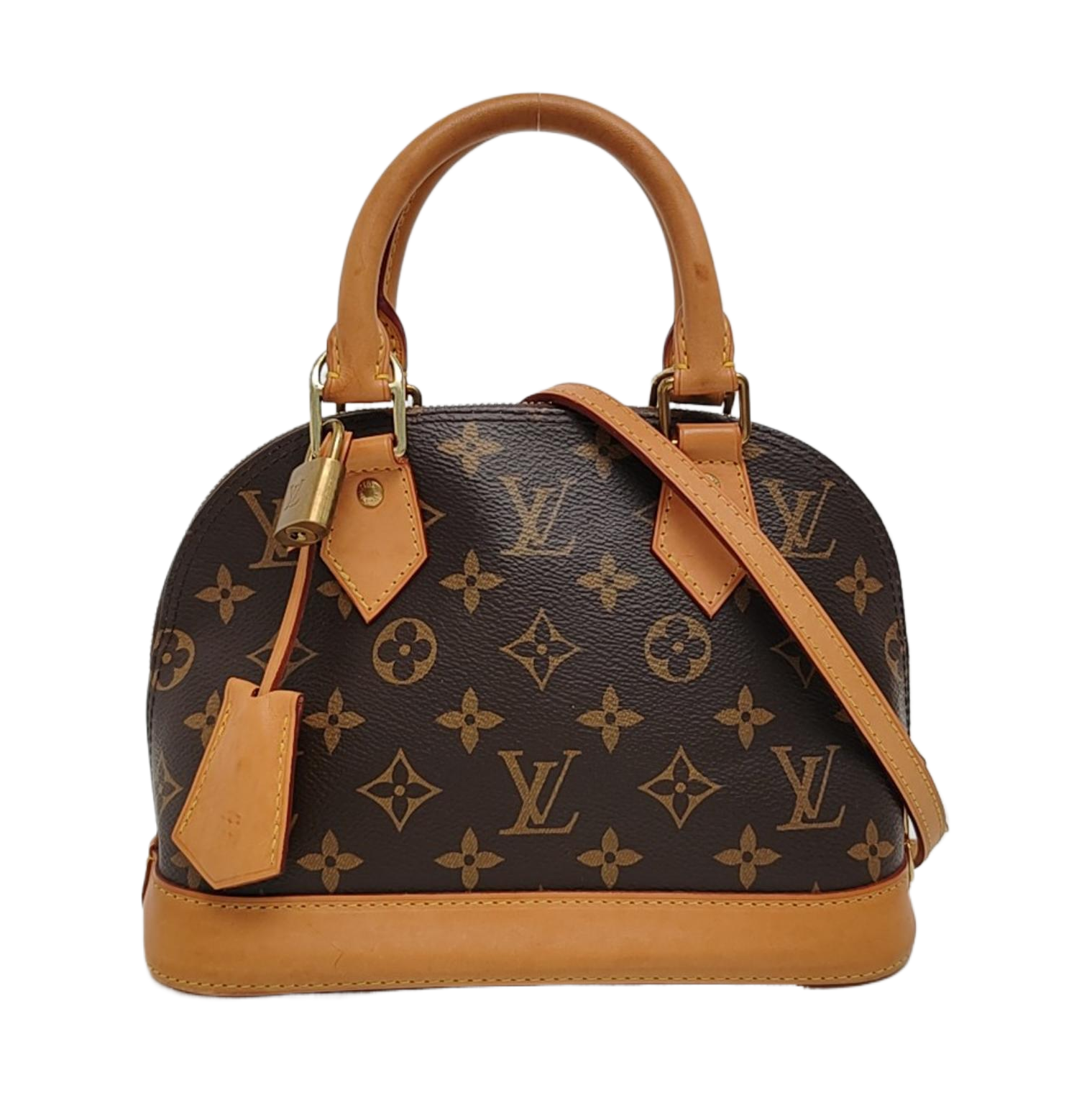 ALMA BB Monogram Coated Canvas Brown