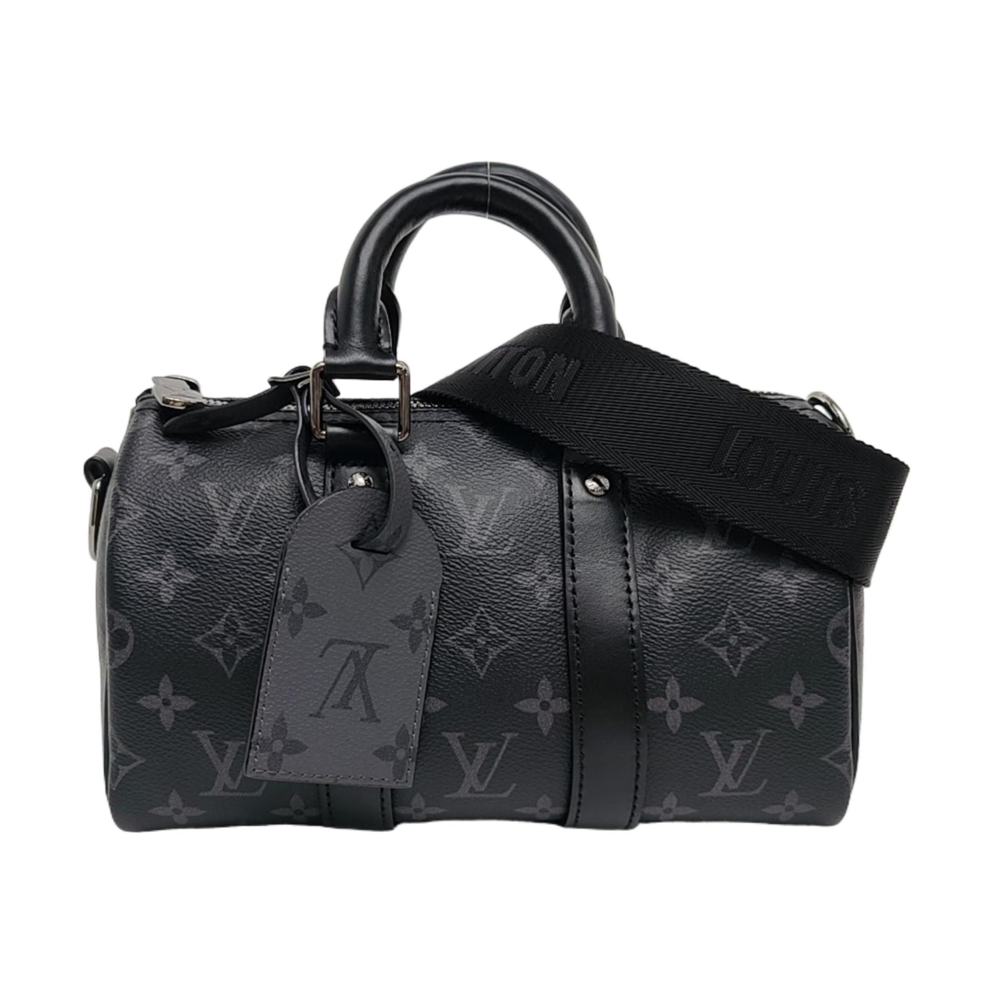 KEEPALL 25 Monogram Coated Canvas Black