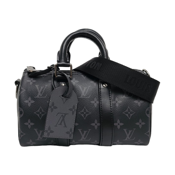 KEEPALL 25 Monogram Coated Canvas Black