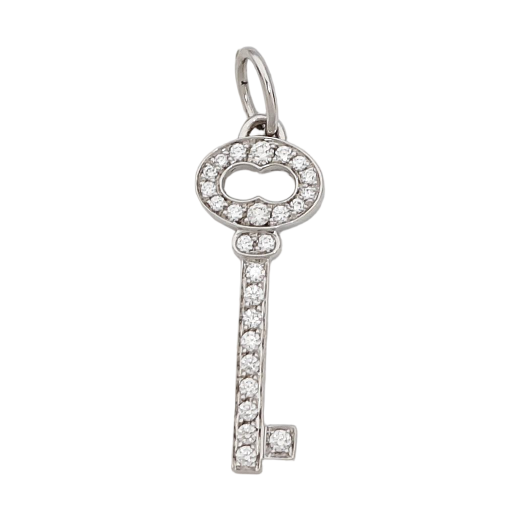 Tiffany Keys 18k White Gold Silver Pendant