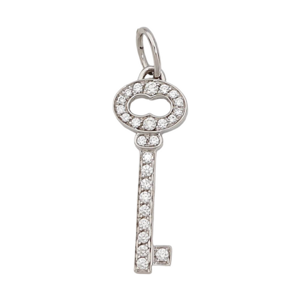 Tiffany Keys 18k White Gold Silver Pendant