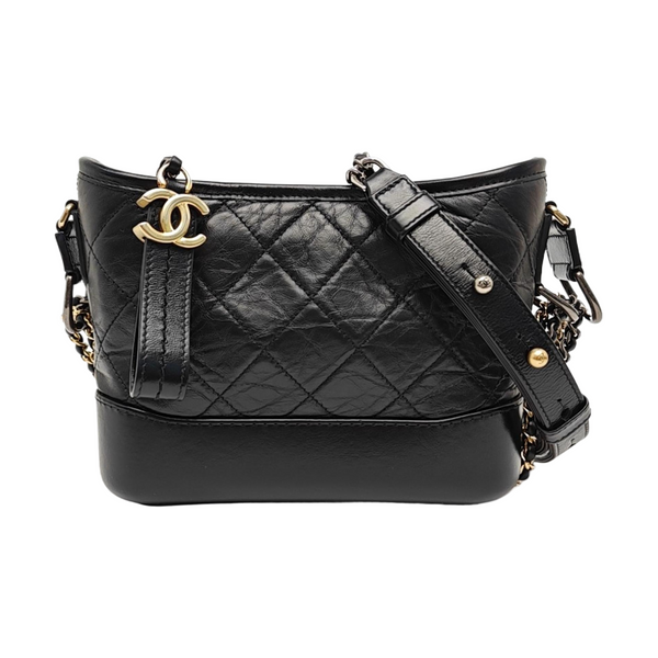 GABRIELLE Small Quilted Calfskin Black
