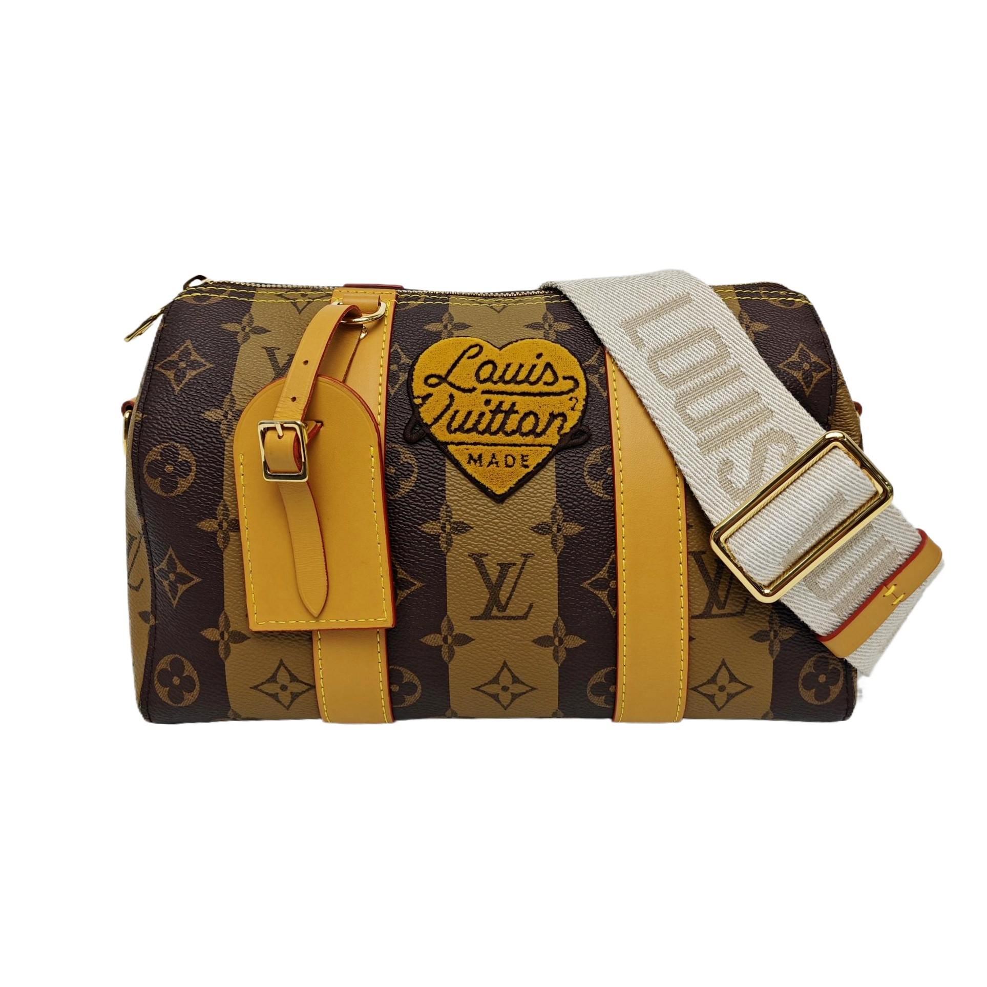 KEEPALL Monogram Coated Canvas Brown