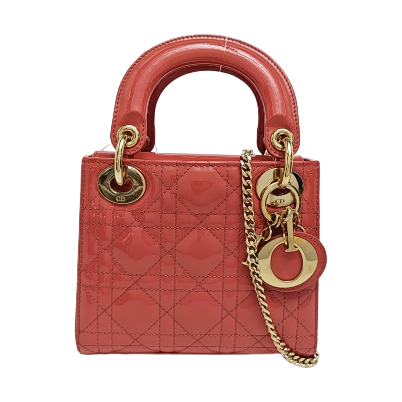 Lady Dior Mini Cannage Patent Leather Pink