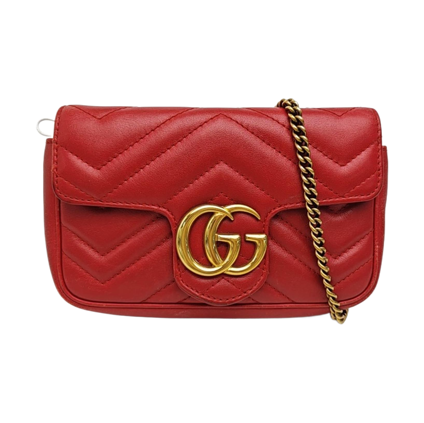 GG Marmont Mini Quilted Calfskin Red