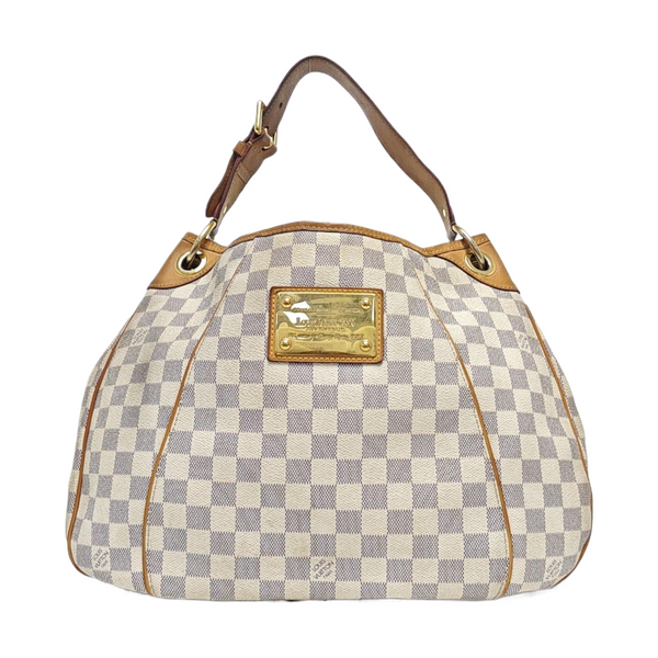 GALLIERA PM Damier Azur Coated Canvas White