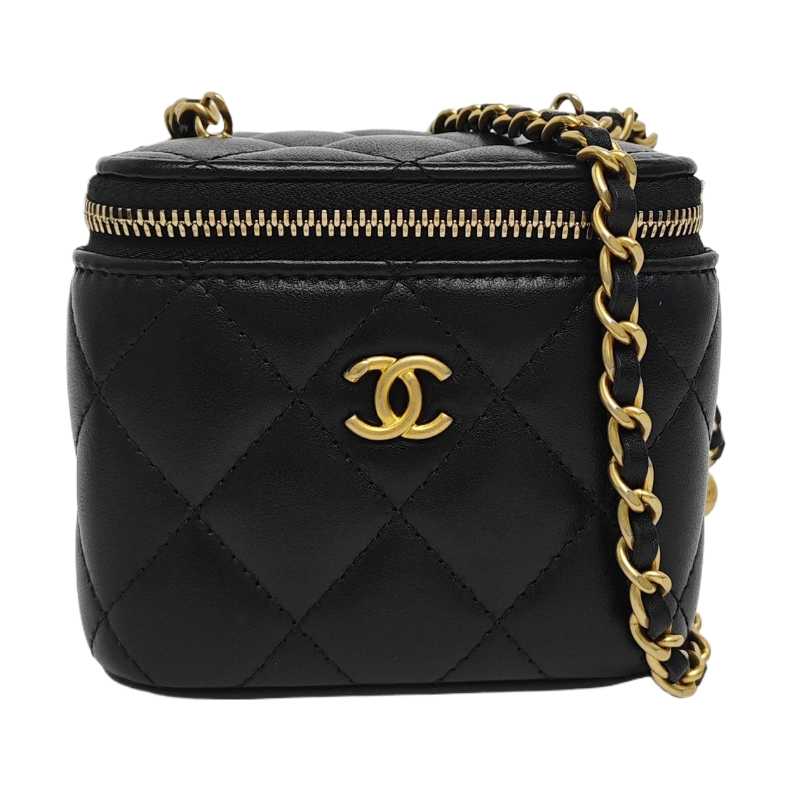 Authenticated pre-owned  VANITY CASE Small Quilted Lambskin Black - Shoulder Bag at Looply