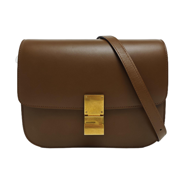 CLASSIC BOX Medium Calfskin Brown