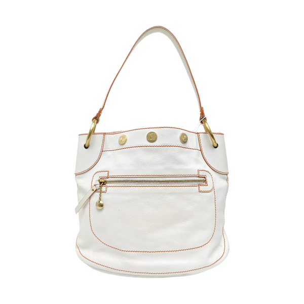 Calfskin Top Handle Bag White