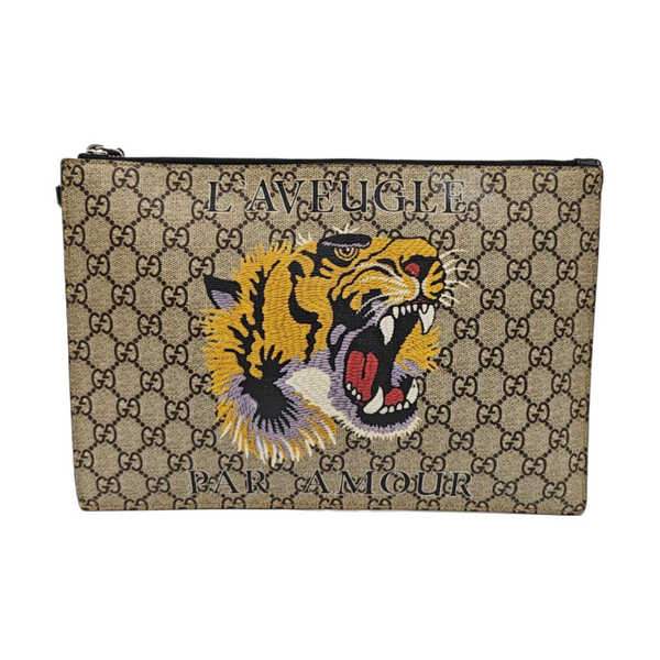 GG Supreme Monogram Coated Canvas Brown