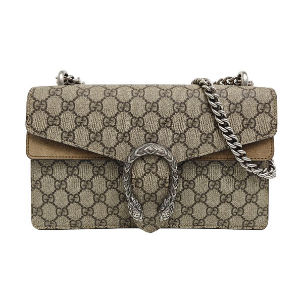 Dionysus Small Monogram Coated Canvas Beige