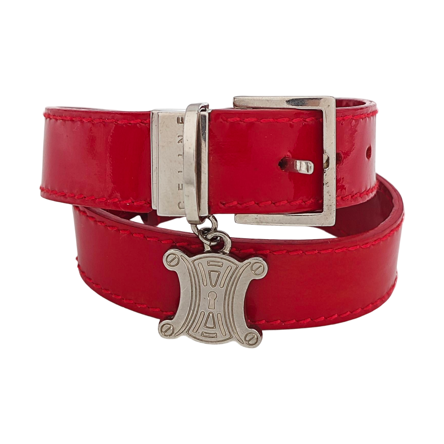 Leather Red Bangle
