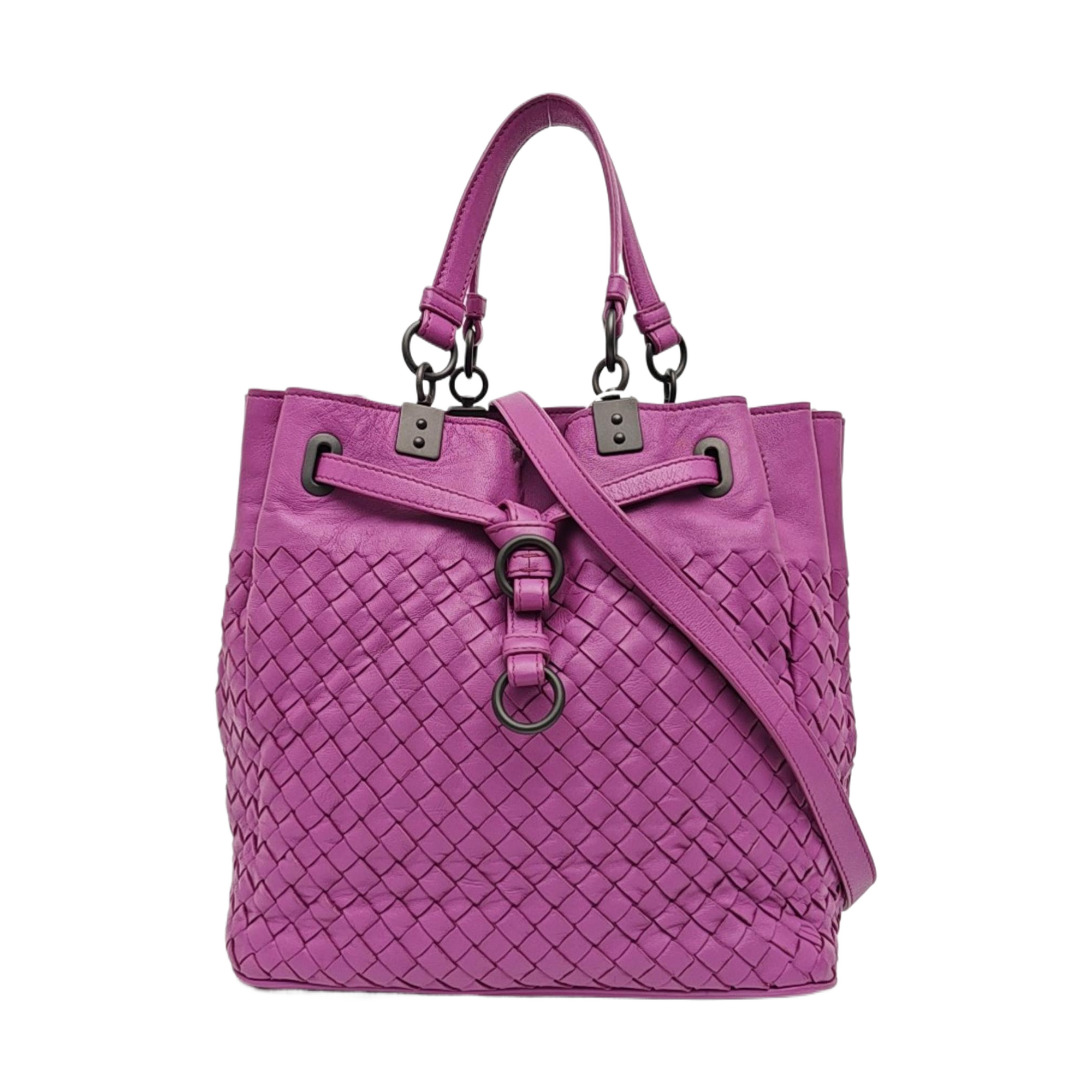 Calfskin Bucket Bag Purple