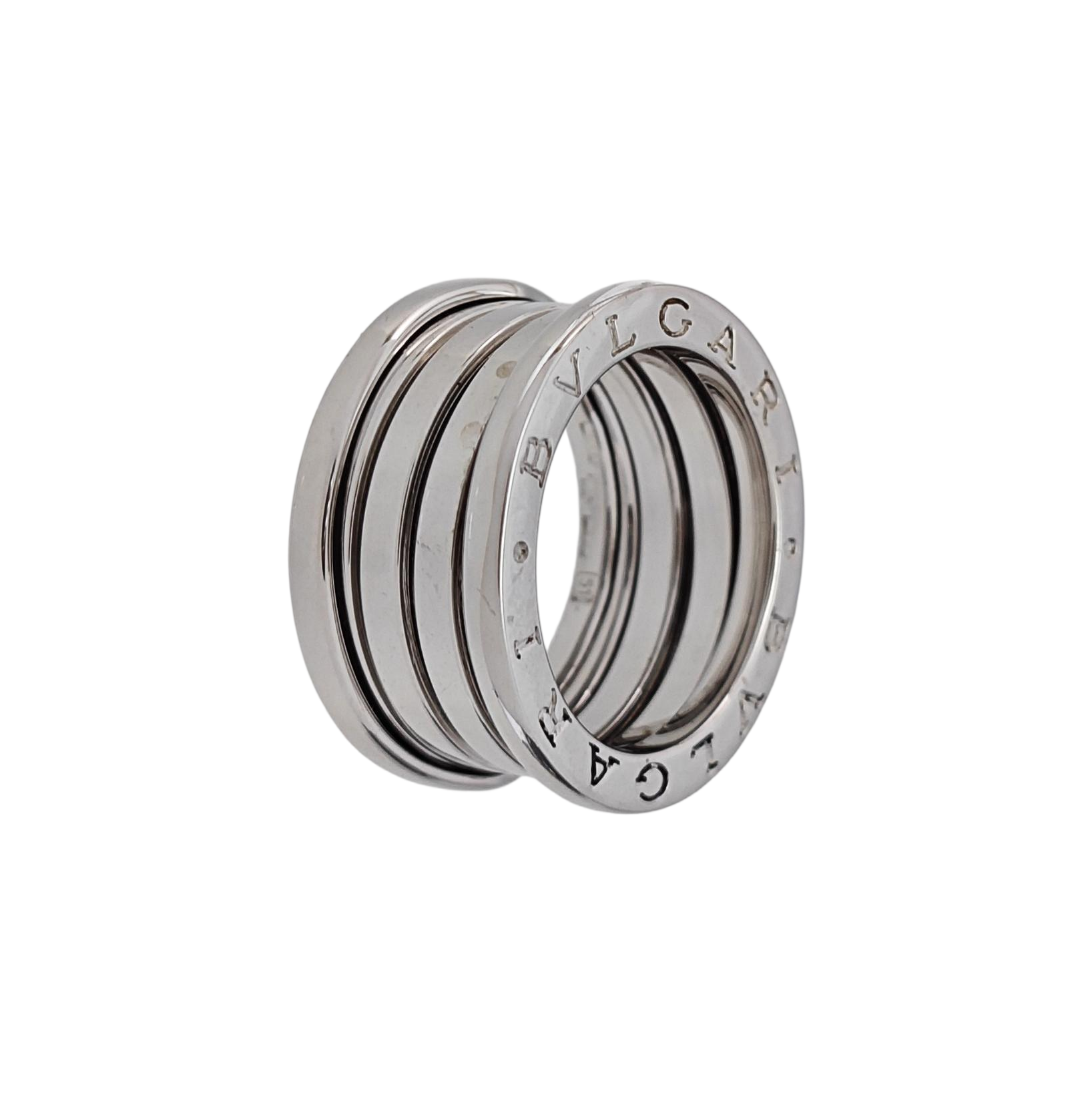 B.ZERO1 18k White Gold Silver Ring EU 51