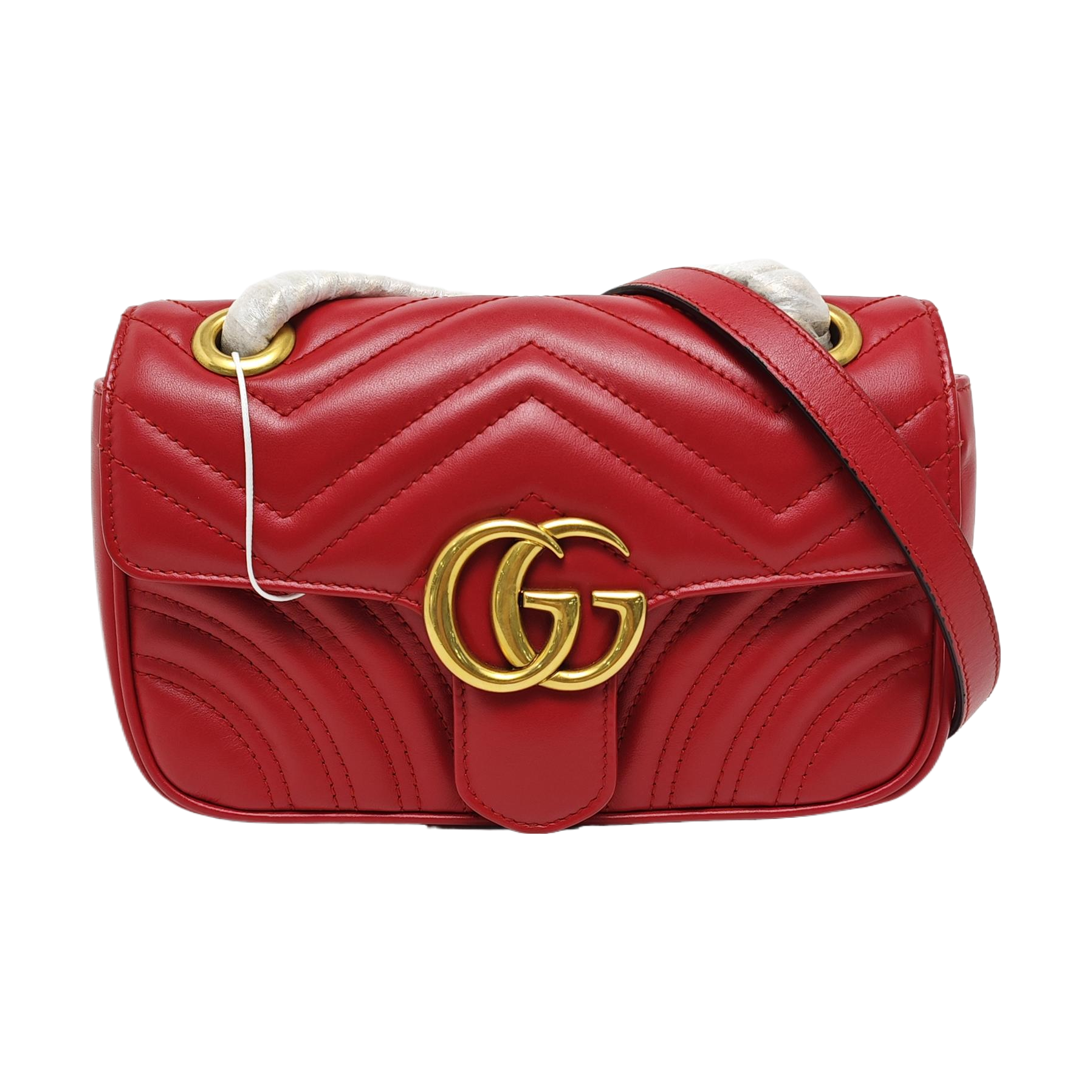 GG Marmont Small Quilted Calfskin Red