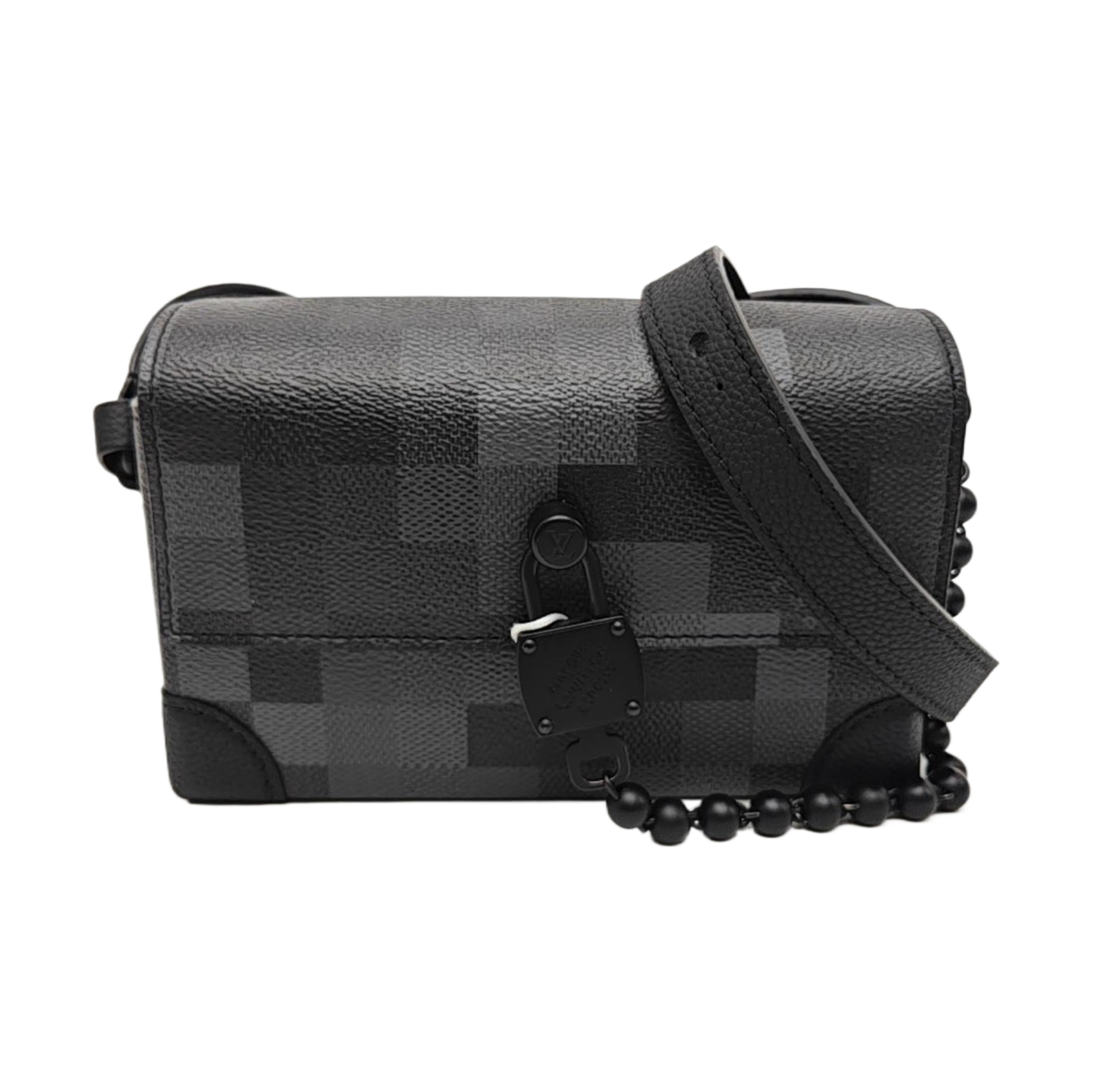 SOFT TRUNK Mini Damier Graphite Coated Canvas Black