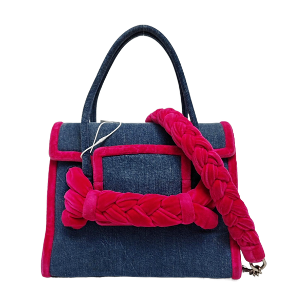 Fabric Shoulder Bag Blue